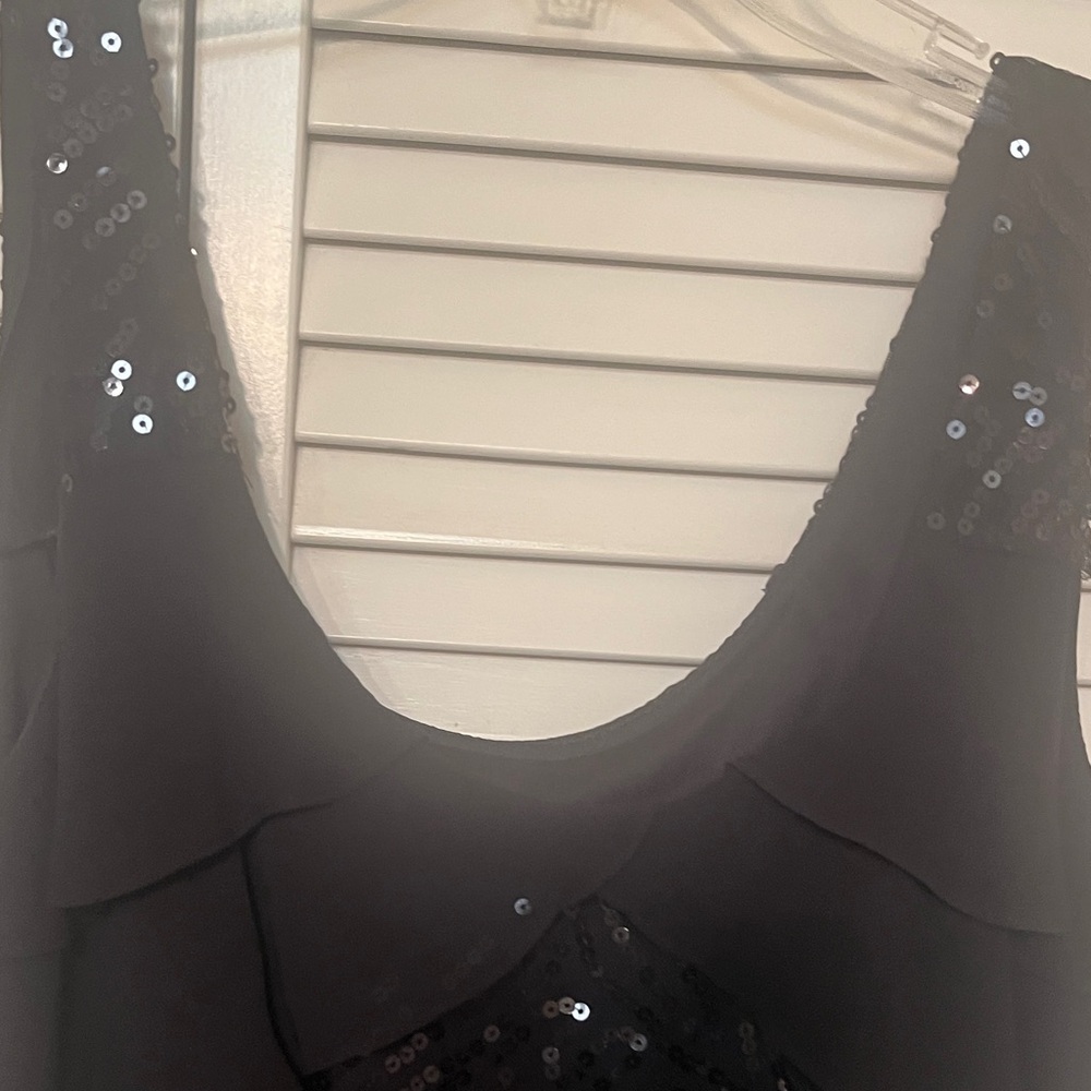 S.L. Fashions Black Sequin Tiered Dress - Picture 8 of 8